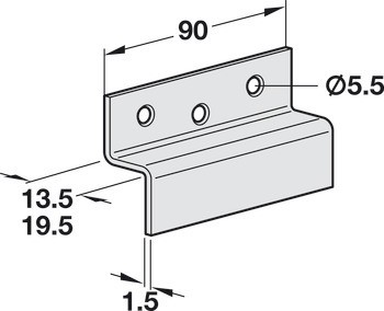 Úhelník pro záda, k zavěšení panelů do podpěry