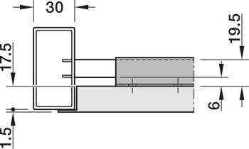 Úhelník pro záda, k zavěšení panelů do podpěry