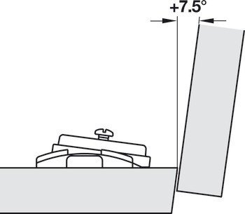 Úhlová montážní podložka k nasunutí, Häfele Metalla 510 A, pro rohové aplikace od –7,5° do +7,5°