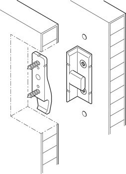 Úhlový díl, Häfele Pacofix DF, vzdálenost panelů 30 mm