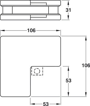 Úhlový držák, G, Startec, pro skleněné dvojčinné dveře