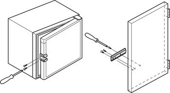 Unášecí závěs, Pro vestavné lednice za nábytková dvířka
