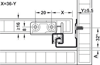 Podpěrka police, Blum T 51.7000.01