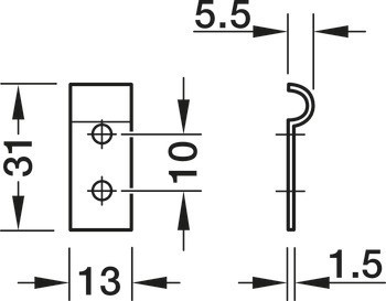 Upínací háček, Typ D, pro odpruženou petlici, ocel