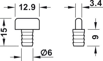 Vedení, k nalisování do vrtaného otvoru, Häfele Slido F-Line11 12A, Infront