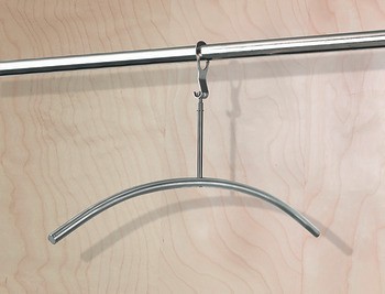 Věšák na ramínko, Nerez, vhodné pro šatní tyče OVA 30 x 15 mm