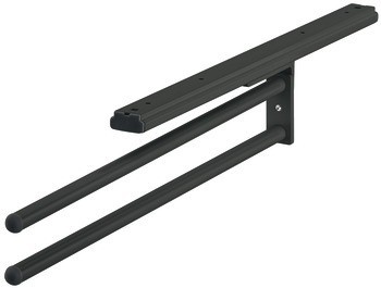 Věšák na ručníky, s rozkládacím vedením, verze výkyvná o 90°