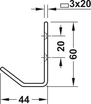 Věšák, satén, Häfele Déco, nerez