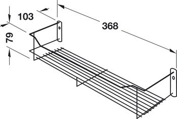 Vestavný koš, otevřený zadní díl, 368 x 103 x 79 mm (Š x H x V)