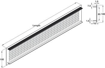 Větrací lišty, Hliník s drážkovanými pery