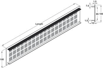 Větrací lišty, Hliník s drážkovanými pery