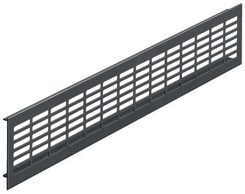 Větrací lišty, hranaté, hliník, s drážkovanými pery, s otvory