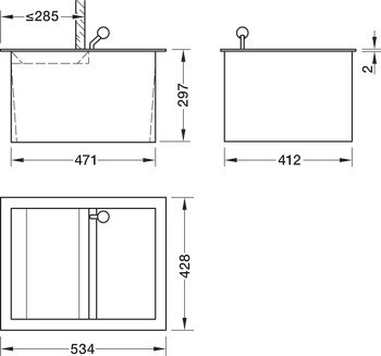 Vložka, pro montáž do pultů