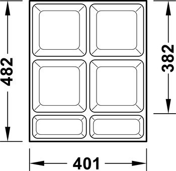 Vložka pro nástroje, Häfele Matrix Pro Medical, pro výšku zásuvky 120 mm