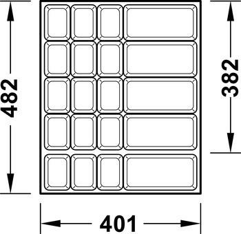 Vložka pro nástroje, Häfele Matrix Pro Medical, pro výšku zásuvky 59 mm
