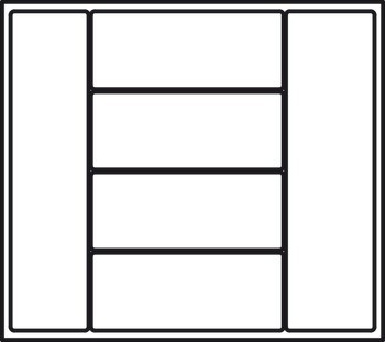 Vložka pro příbory, jmenovitá délka 500 mm, pro zaříznutí na míru