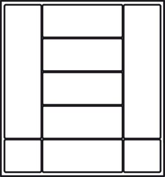 Vložka pro příbory, jmenovitá délka 550 mm, pro zaříznutí na míru