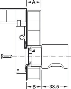 Vložka s knobkou, Häfele Symo ML Plus, modulární systém 30 mm, s vložkou s plátkovými stavítky, standardní profil
