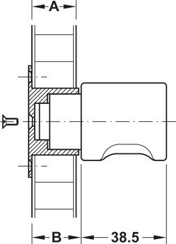 Vložka s knobkou, Häfele Symo ML Pro, modulární řešení 30 mm, s vložkou s pinovými stavítky, standardní profil