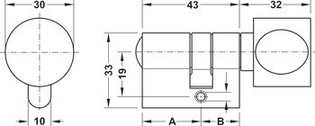 Vložka s WC knobkou, Pro otočné dveře