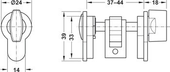 Vložka s WC knobkou, Pro skleněné dveře