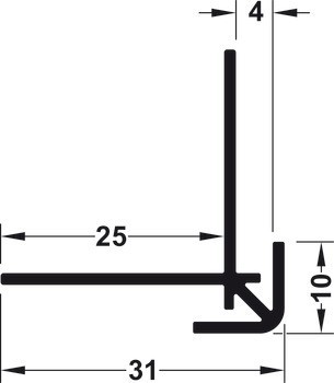 Vnější rohový profil, Häfele AluSplash®, hliník