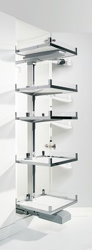 Vnitřní výsuv potravinové skříně, Kesseböhmer Convoy Premio, výsuvné kování s policemi