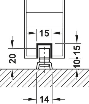 Vodicí kolejnice, pro kolečko podlahového vedení