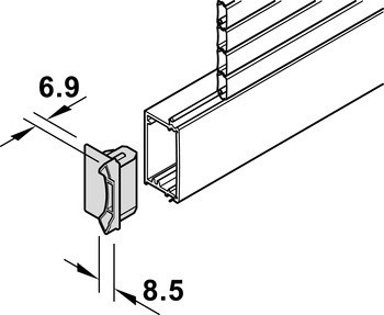 Vodítko zámkové lišty, Pro plastové roletky