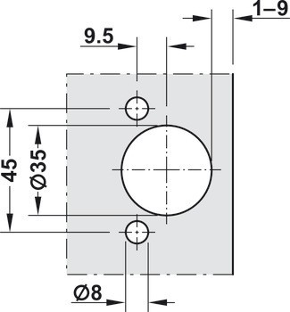 Vrtací přípravek, Pro postranní montážní otvory pro nábytkové závěsy Clip Top Inserta