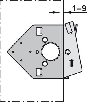 Vrtací přípravek, Pro postranní montážní otvory pro nábytkové závěsy Clip Top Inserta