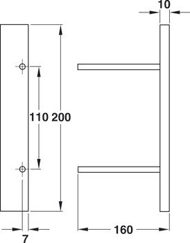 Vrtací šablona, pro dveřní terminál DT 100