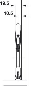 Výklop, s brzdným mechanismem, pro dřevěné výklopy, s kloubem