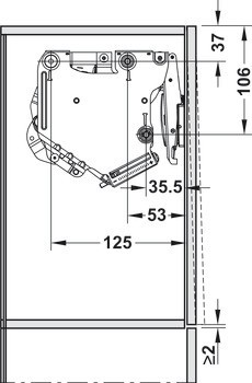 Výklopné kování, Blum Aventos HK-S Tip-On