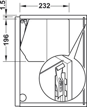 Výklopné kování, Häfele Free flap 1.7 E (elektrické)