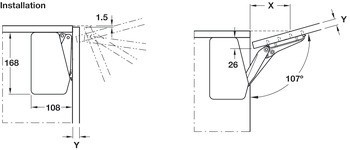 Výklopné kování, Häfele Free flap 1.7, sada