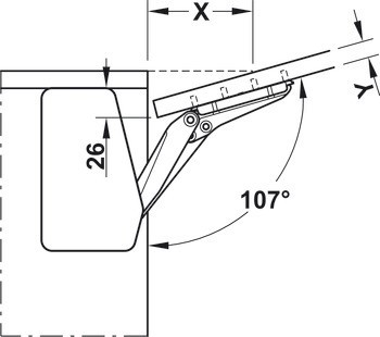 Výklopné kování, Häfele Free flap 1.7, sada