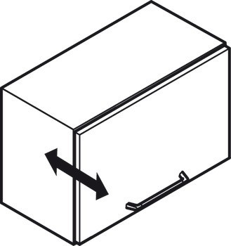 Výklopné kování, Häfele Free flap H 1.5 – plast s kovovým podpěrným ramenem, individuální sada pro jednostrannou aplikaci