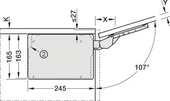 Výklopné kování, Häfele Free Slim flap 1.12