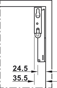 Výklopné kování, Häfele Free space 1.8 push, bez úchytky