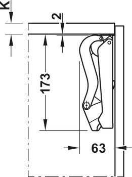Výklopné kování, Häfele Free Space 1.8 Push