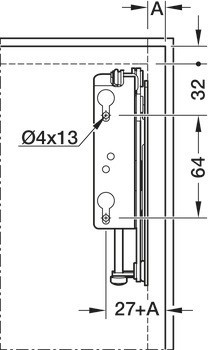 Výklopné kování, pro jednodílné výklopy ze dřeva nebo s širokým hliníkovým rámečkem