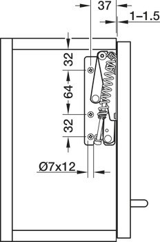 Výklopné kování, pro jednodílné výklopy ze dřeva nebo s širokým hliníkovým rámečkem