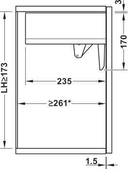 Výklopné kování, pro výklopné kování Blum Aventos HK-Top Servo Drive (elektrické)
