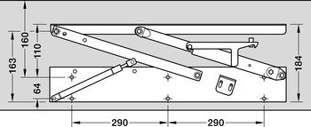 Výklopný postelový rošt, otevírací mechanismus s plynovými vzpěrami