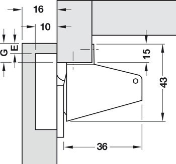 Výklopný závěs, pro rovné výklopy do 1,5 kg