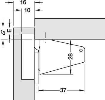 Výklopný závěs, pro rovné výklopy do 1,5 kg