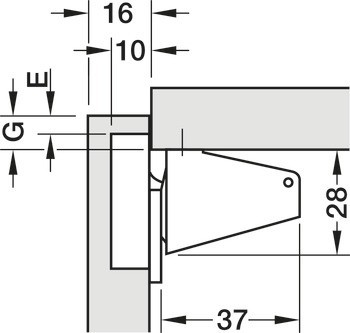 Výklopný závěs, pro rovné výklopy do 1,5 kg