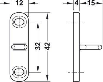 Zamykací díl, Pro Häfele Dialock Efl 3 nábytkový zámek, k přišroubování
