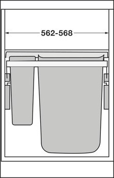 Výsuv na prádlo, koš na prádlo Hailo Laundry Carrier, pro montáž za čelní panely